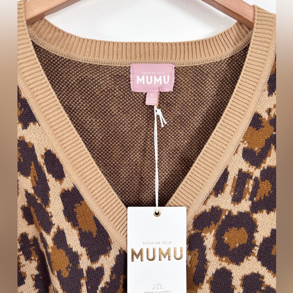 Show me your mumu Hartford sweater dress leopard size large - Picture 3 of 7